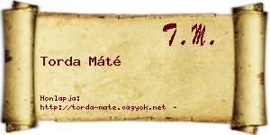 Torda Máté névjegykártya